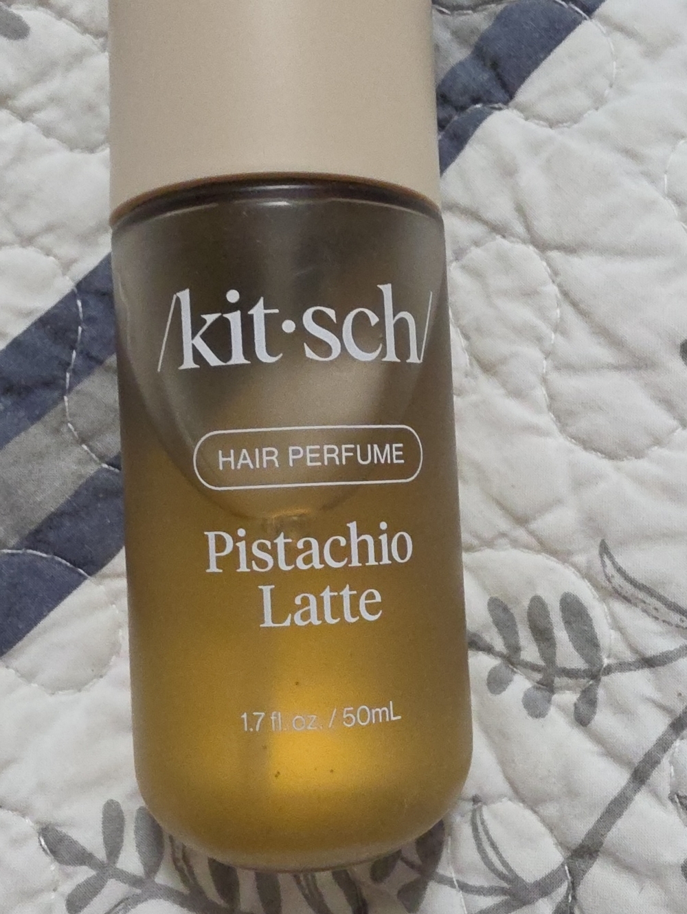 Kitsch Pistachio Latte Hair Perfume - Green and Beige Bottle